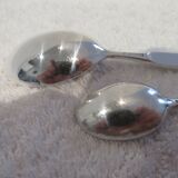 2 Christofle goldsmith mocha and coffee spoons, Duo model, 10 & 13.5cm