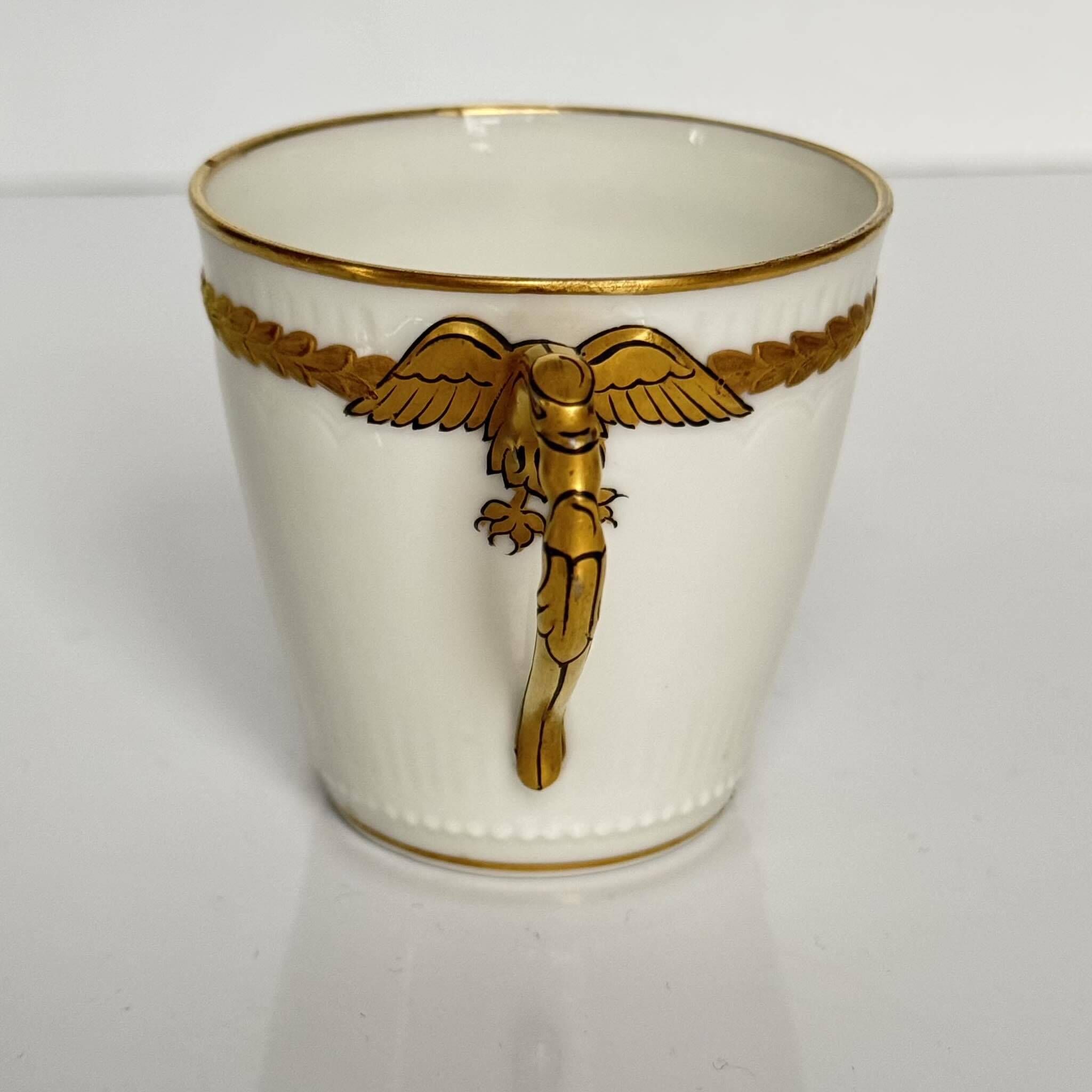 Limoges Porcelain Cup and Saucer | Golden Eagle Handle
