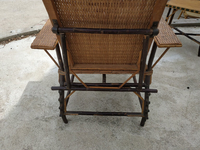 Old rattan armchair