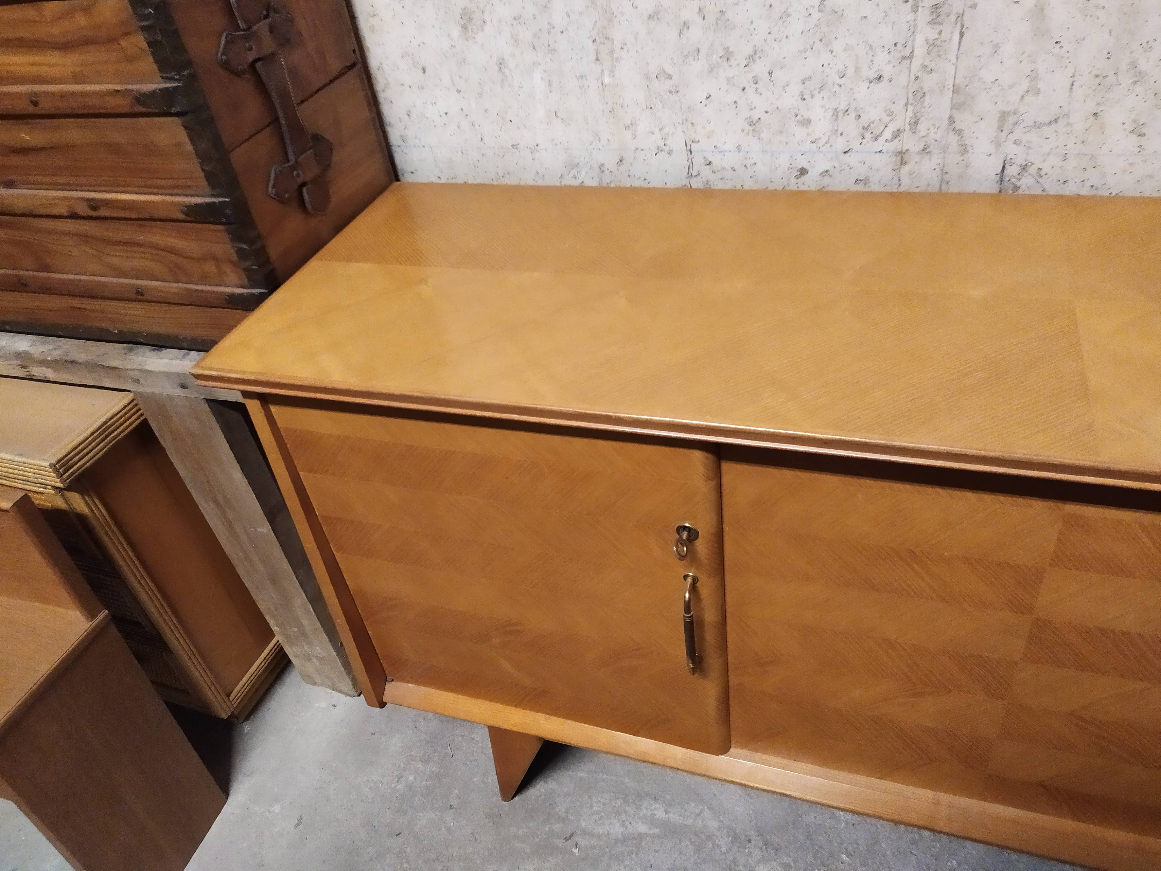 Vintage sideboard 1950 oak foot compass