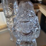 Pair of thick pressed glass art deco vases