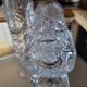 Pair of thick pressed glass art deco vases