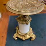 PAIR OF LOUIS XV STYLE BRONZE AND MARBLE CASSOLETTES WITH ANTIQUE DECORATION
