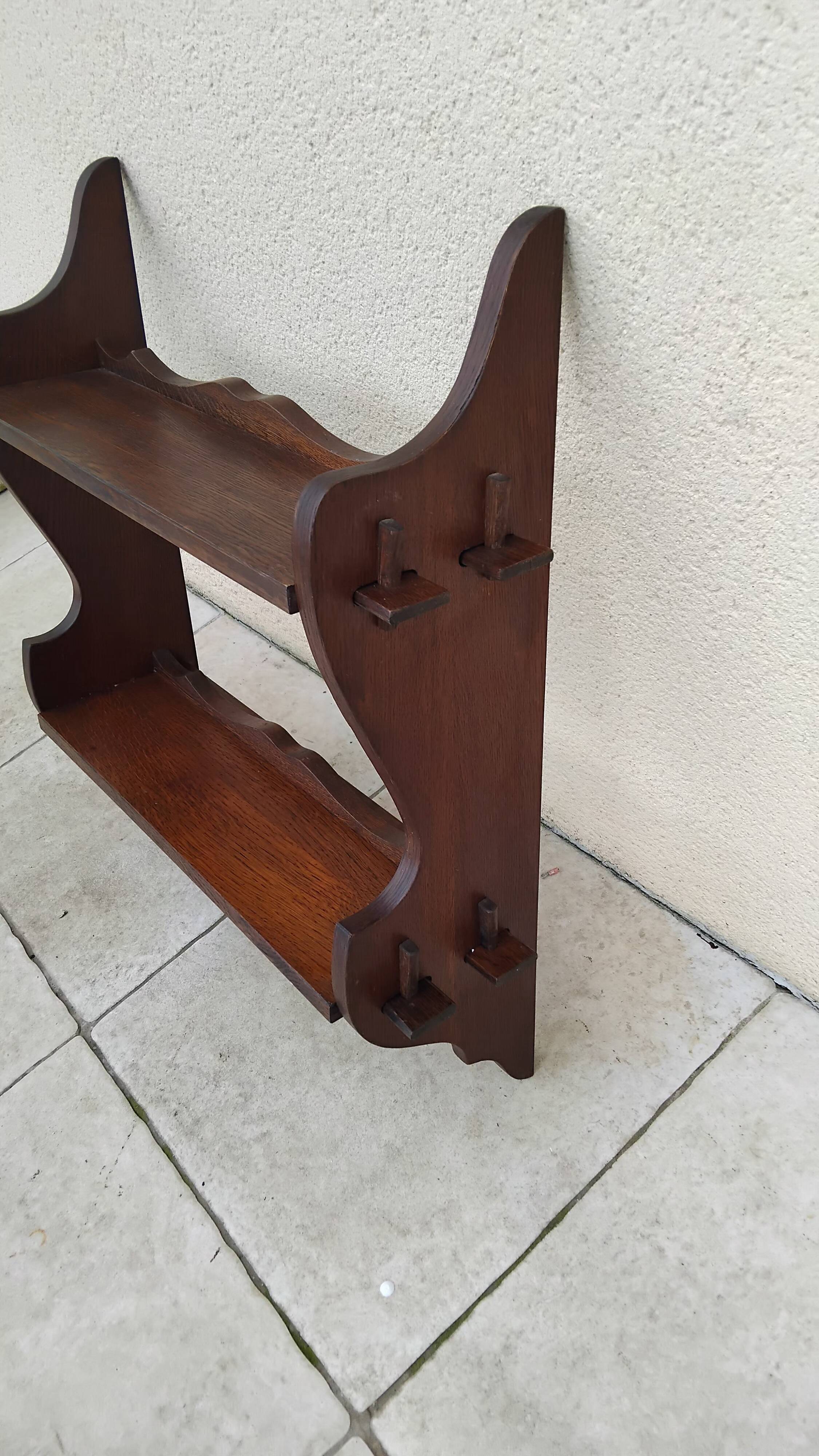 Antique vintage wooden wall shelf