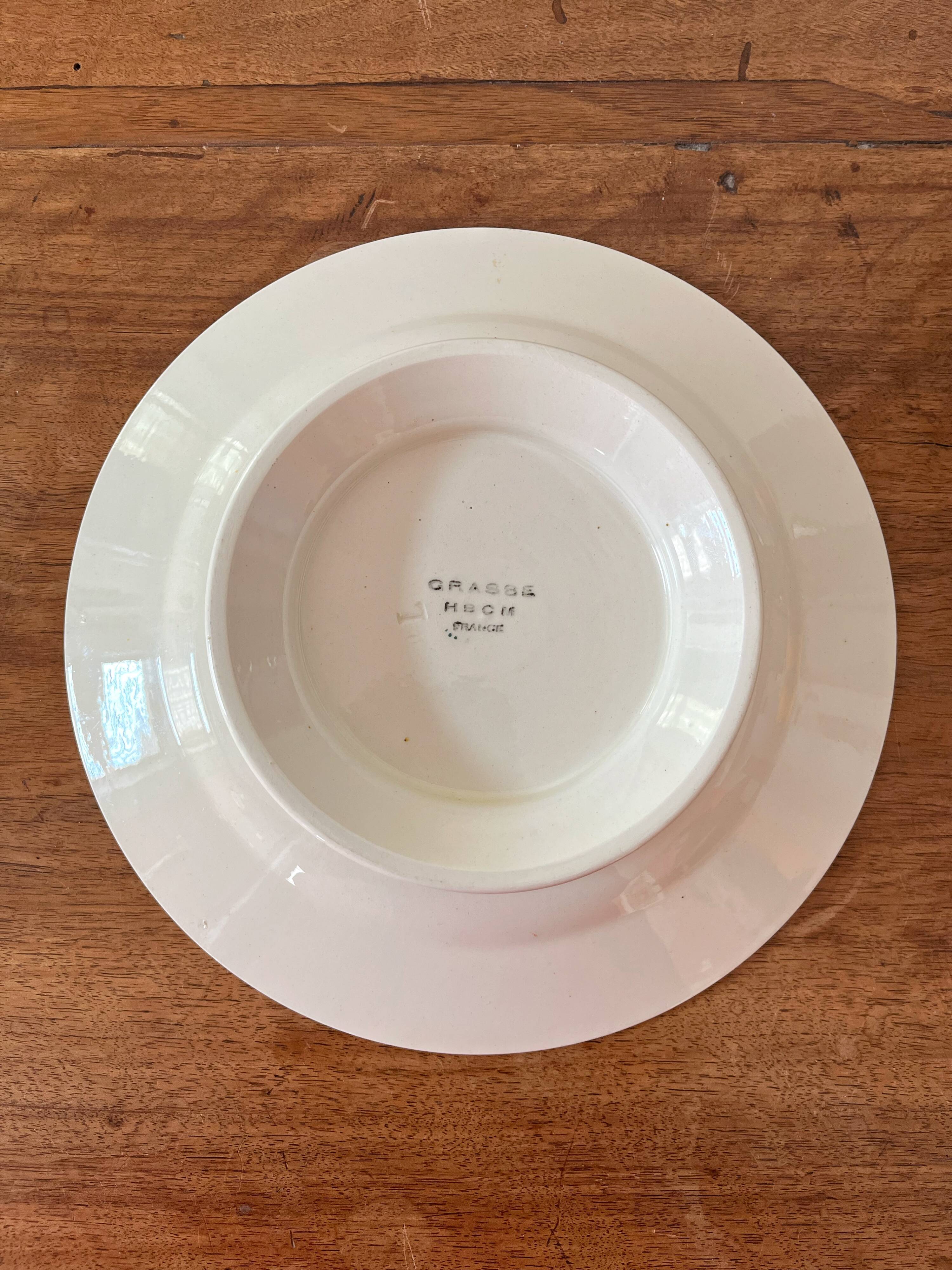 Low earthenware compotier Grasse, HBCM (Hippolyte Boulenger - Creil Montereau)