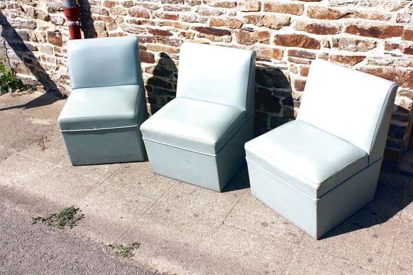3 Fauteuils vintage année 50 modulable
