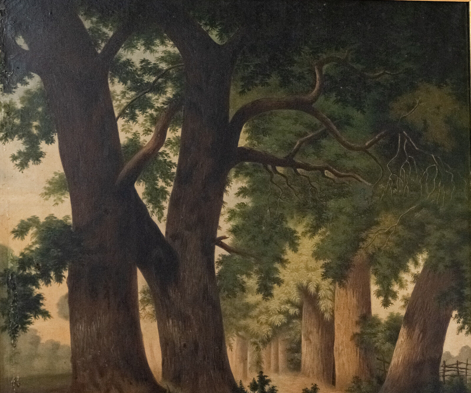 Oil on canvas undergrowth scene early twentieth century