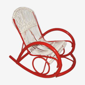 Rattan rocking chair Rohe Noordwolde , 1970s