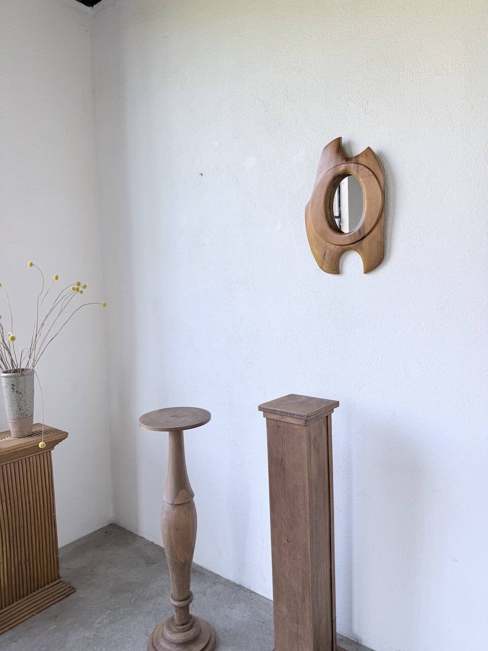 Miroir organique noyer 1960