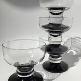 4 ice black standing cups or fruit salad