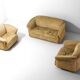 Italian two-seater sofa in beige velvet, 1970s