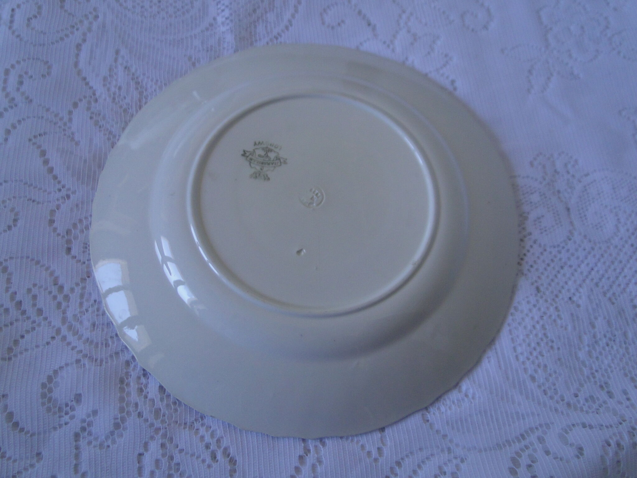 Dish old round faience longwy model marseille