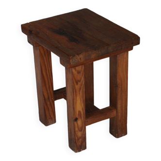 Tabouret de chalet pin massif France 1950