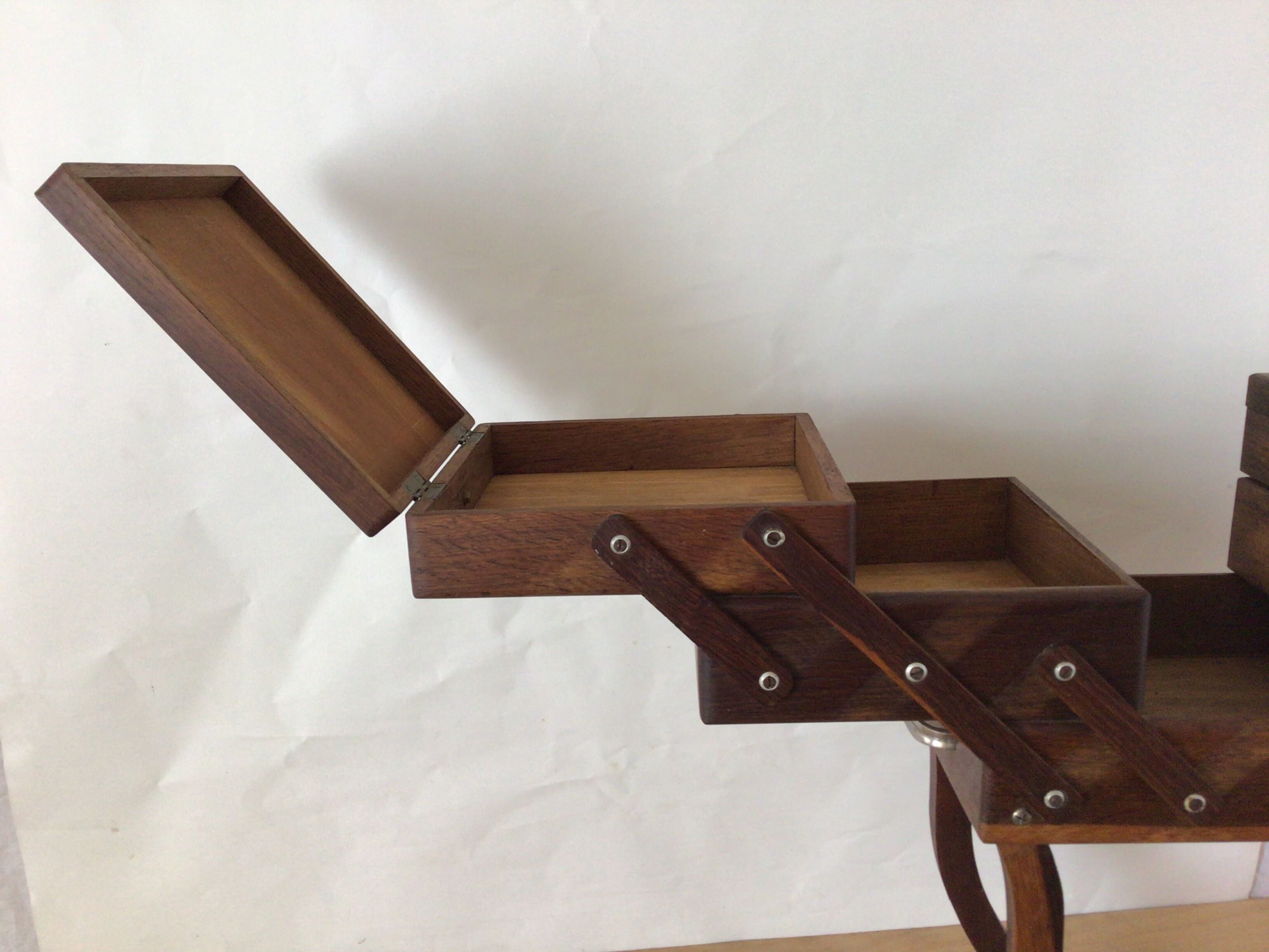 Worker on wooden feet