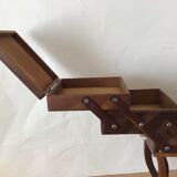 Worker on wooden feet