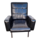 Black faux leather armchair from the 1960s