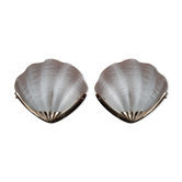 Pair of wall lamp shell bronze frame 1970 art deco style