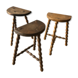 Set of 3 wooden stools