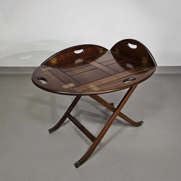 Plateau de service/plateau de majordome/table d'appoint pliable victorienne