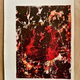 Original lithograph – Red & Black Gesture Lyrical Abstraction 60-70