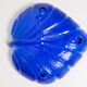 Decorative deep blue glass leaf plate, Italy, 1960s.