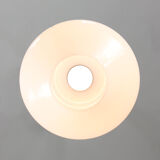 Mid-century italian white opaline and brass lamp