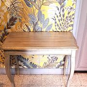 Rectangular coffee table in solid wood, painted and patinated with gold, 1950s