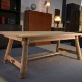 Georges Robert 1960's Brutalist Raw Pine Farm Table