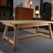 Table de ferme en pin brut brutaliste Georges Robert 1960's