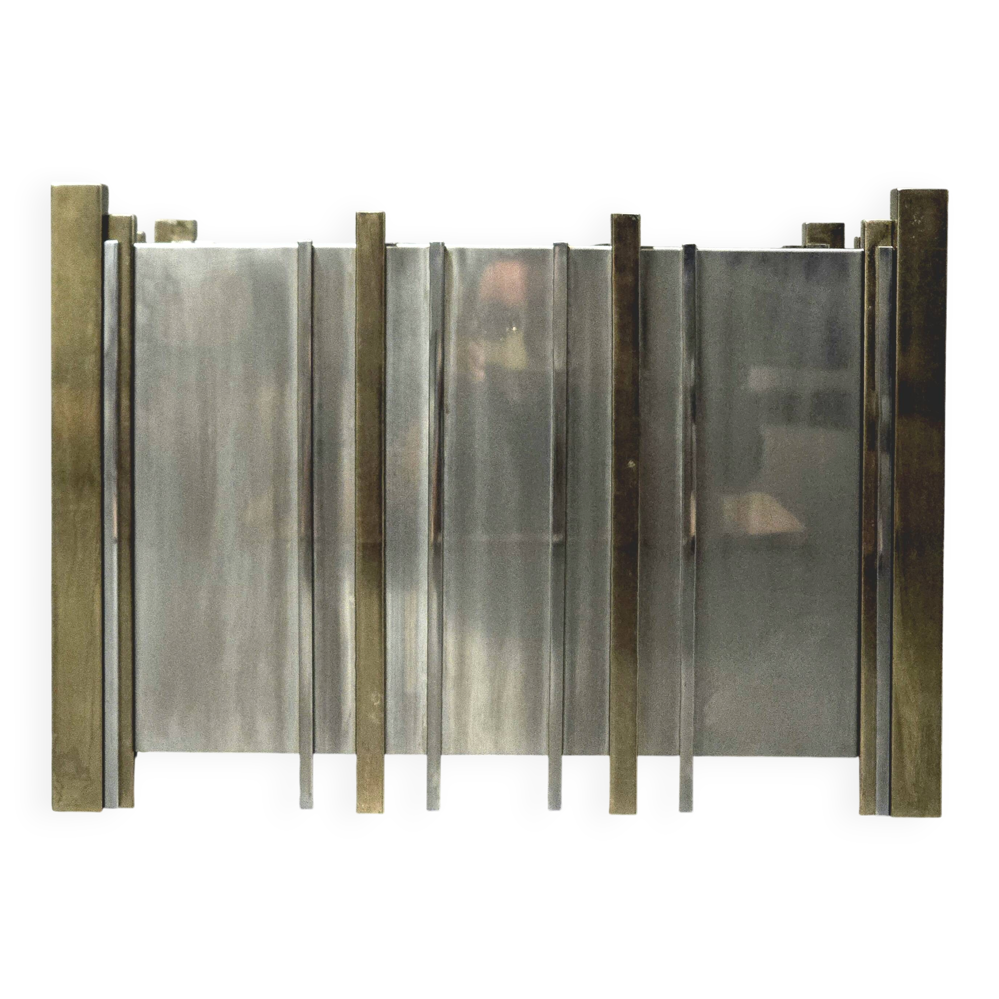 Romeo Rega for Zevi, attributed to – Chrome and brass planter, It