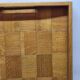 Vintage scandinavian serving tray in marquetry wood