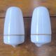 Pair of Bauhaus porcelain and opaline glass wall sconces, 1950