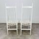 2 Scandinavian slatted chairs, white, from the 1960s.
