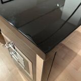 Art Deco Desk in Black Lacquer, Walnut & Metal, France, 1930s-1940s