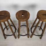 3 brutalist bar stools
