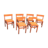 Set de 6 chaises oranges