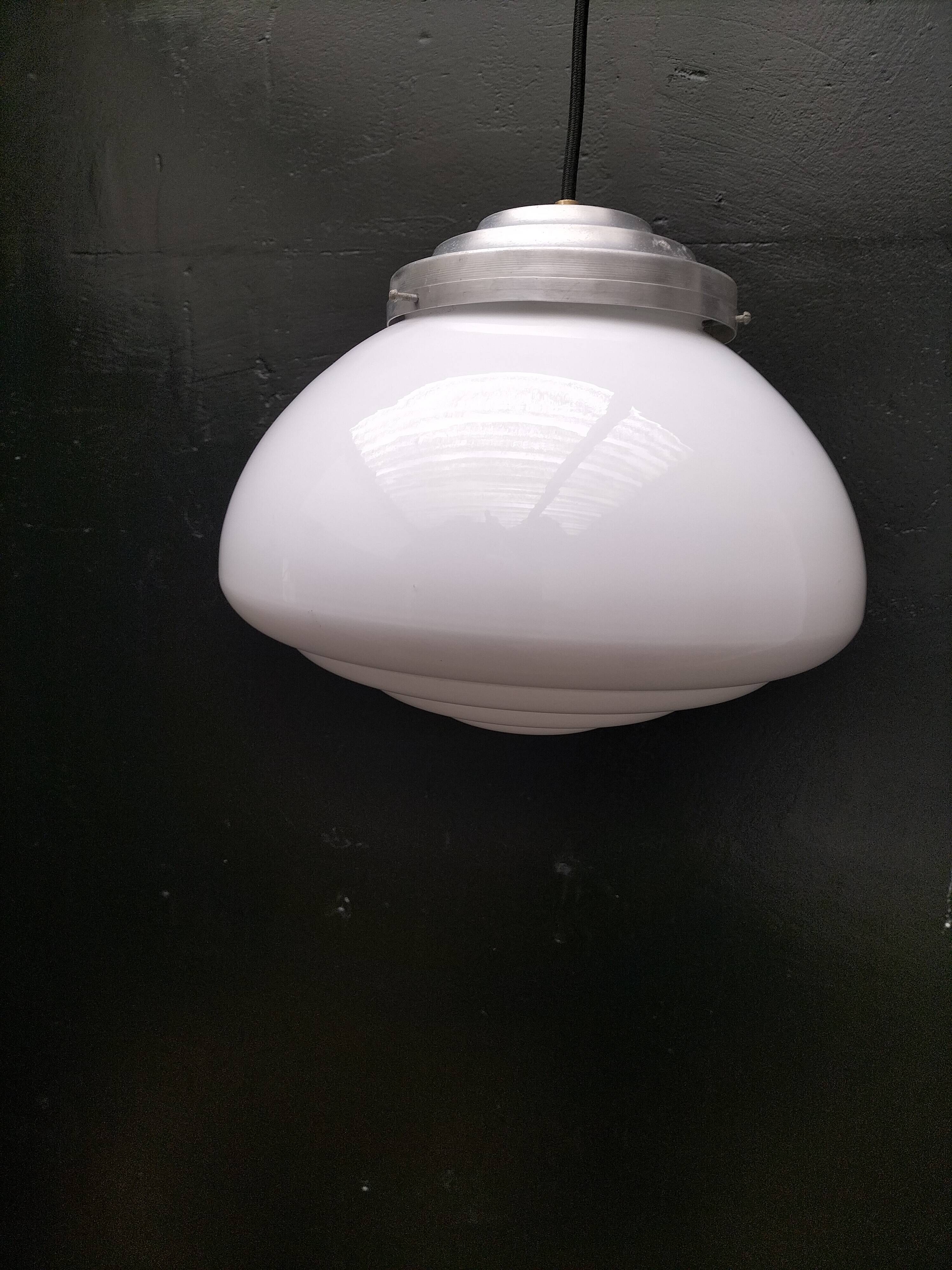 Opaline art deco pendant light