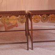 Lot de 2 tables de chevet en métal