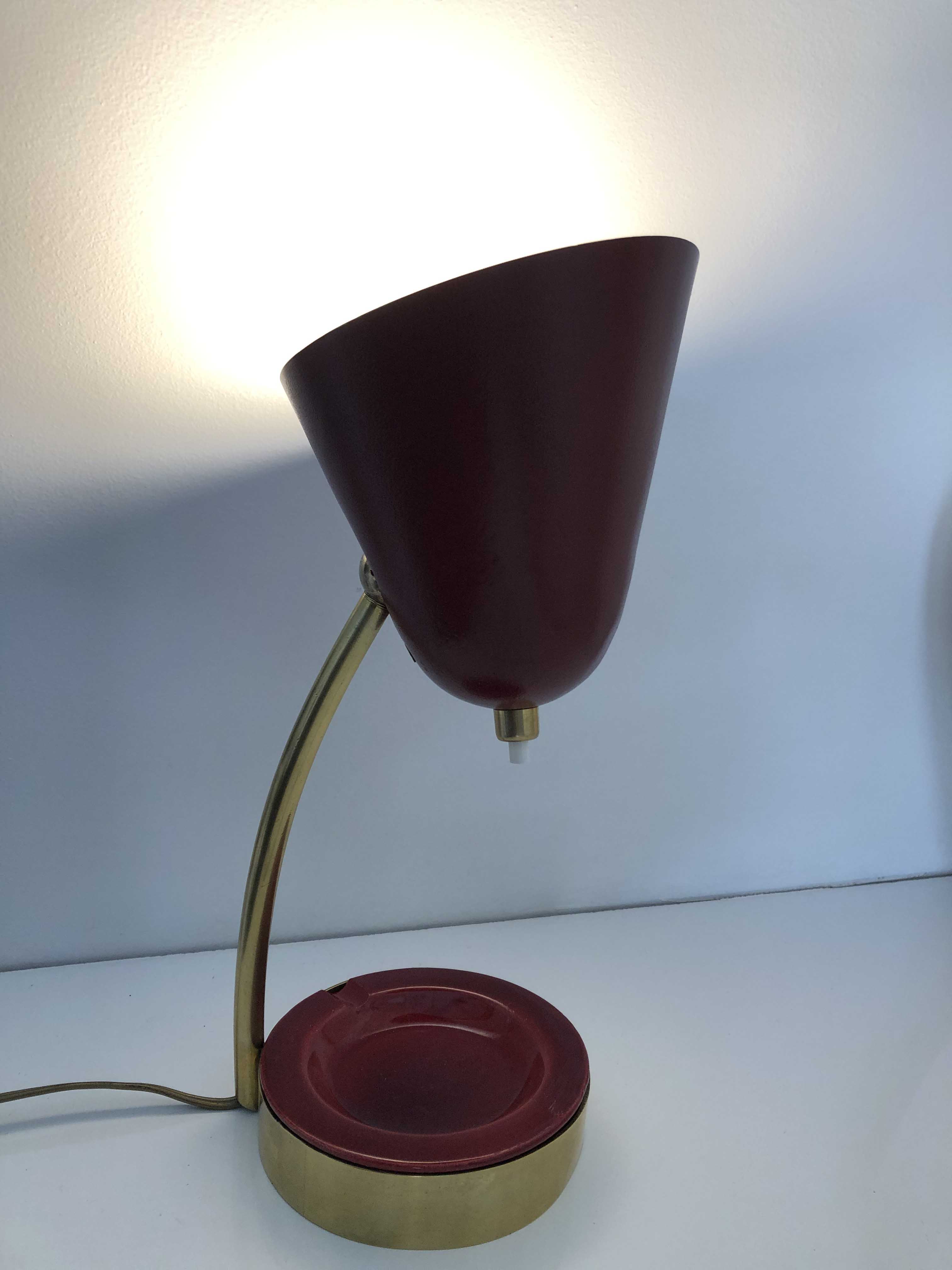 Brass and ceramic bedside lamp 1950