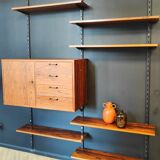 Mid century wall system vintage, bookshelf, palisander