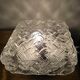 Vintage square ceiling light in woven moulded glass