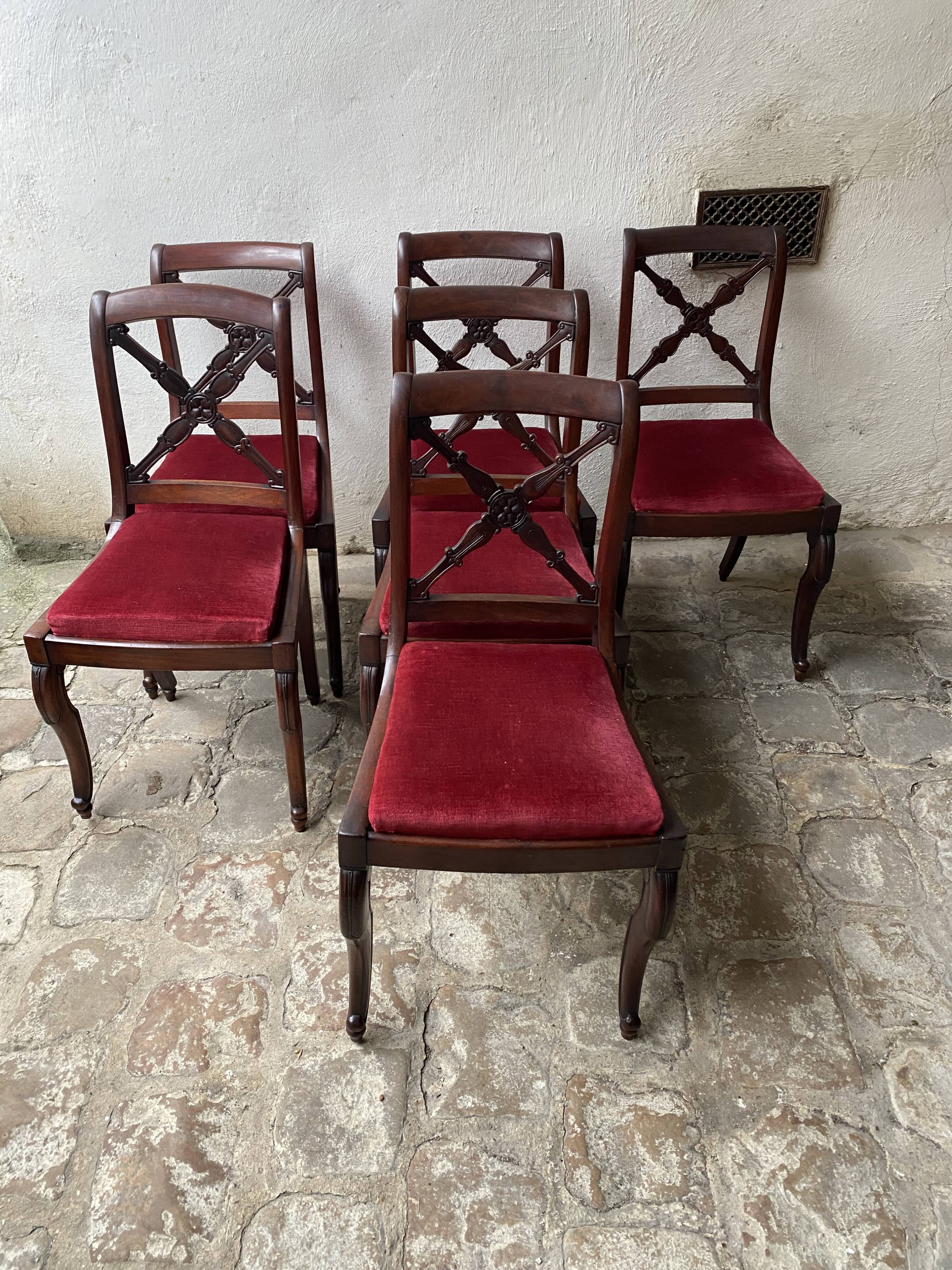 Set of 6 mahogany chairs from the early 19th century