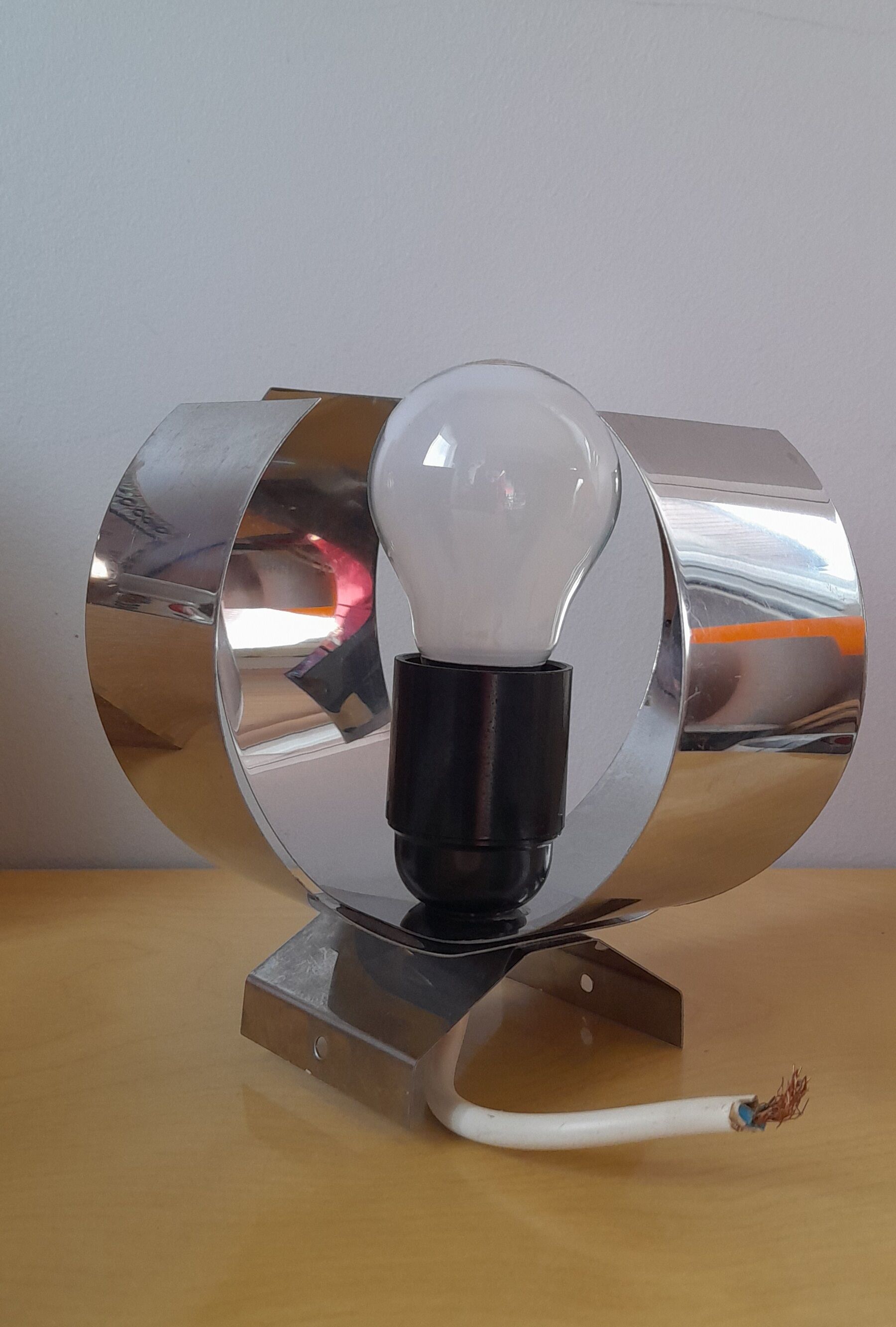 Lamp space age aluminum 70s