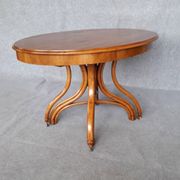 Extending table with vintage bentwood base from the end of the 19th century