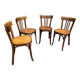 set of 4 Viennese curved wood chairs Restaurant Paris bistro Baumann