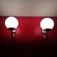 Pair of chrome and glass opaline sconces vintage 70s