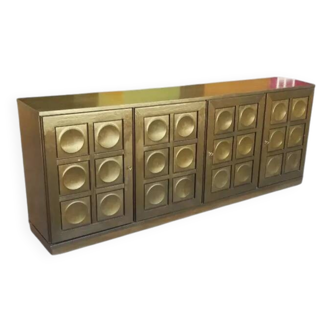 Brutalist sideboard by gerhard bartels for möbel muller germany 1970's