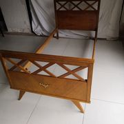 Lit scandinave vintage à croisillons années 50