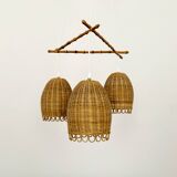 Wicker and Bamboo Cascading Lamp