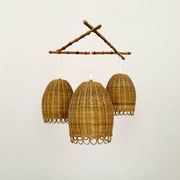 Wicker and Bamboo Cascading Lamp